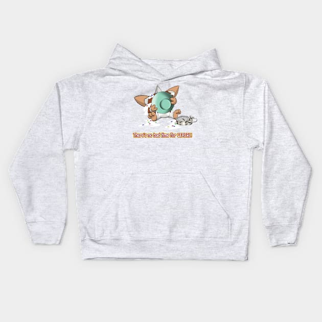 There's no bad time for cereal Kids Hoodie by TechnoRetroDads